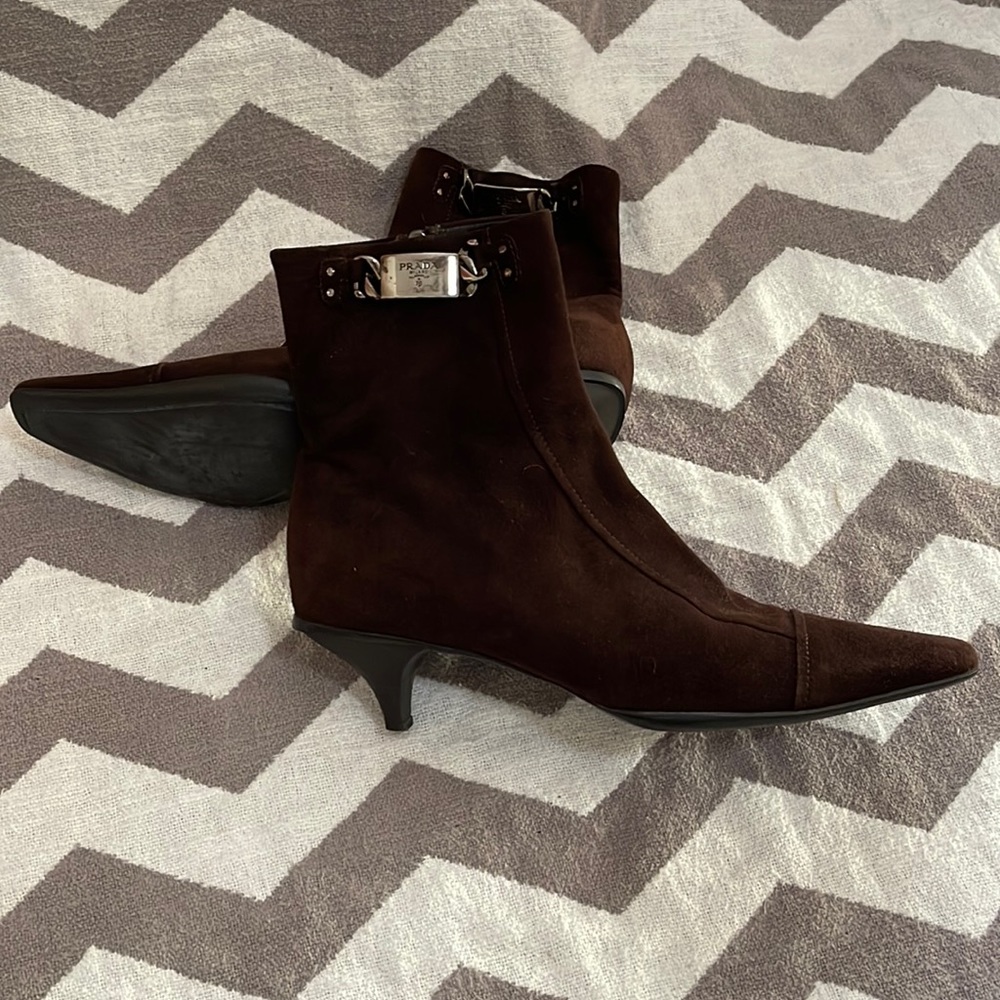Prada Calzature Donna Suede Ankle Boots